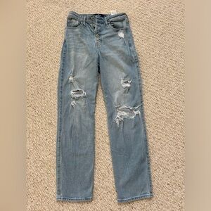 hollister straight ripped jeans